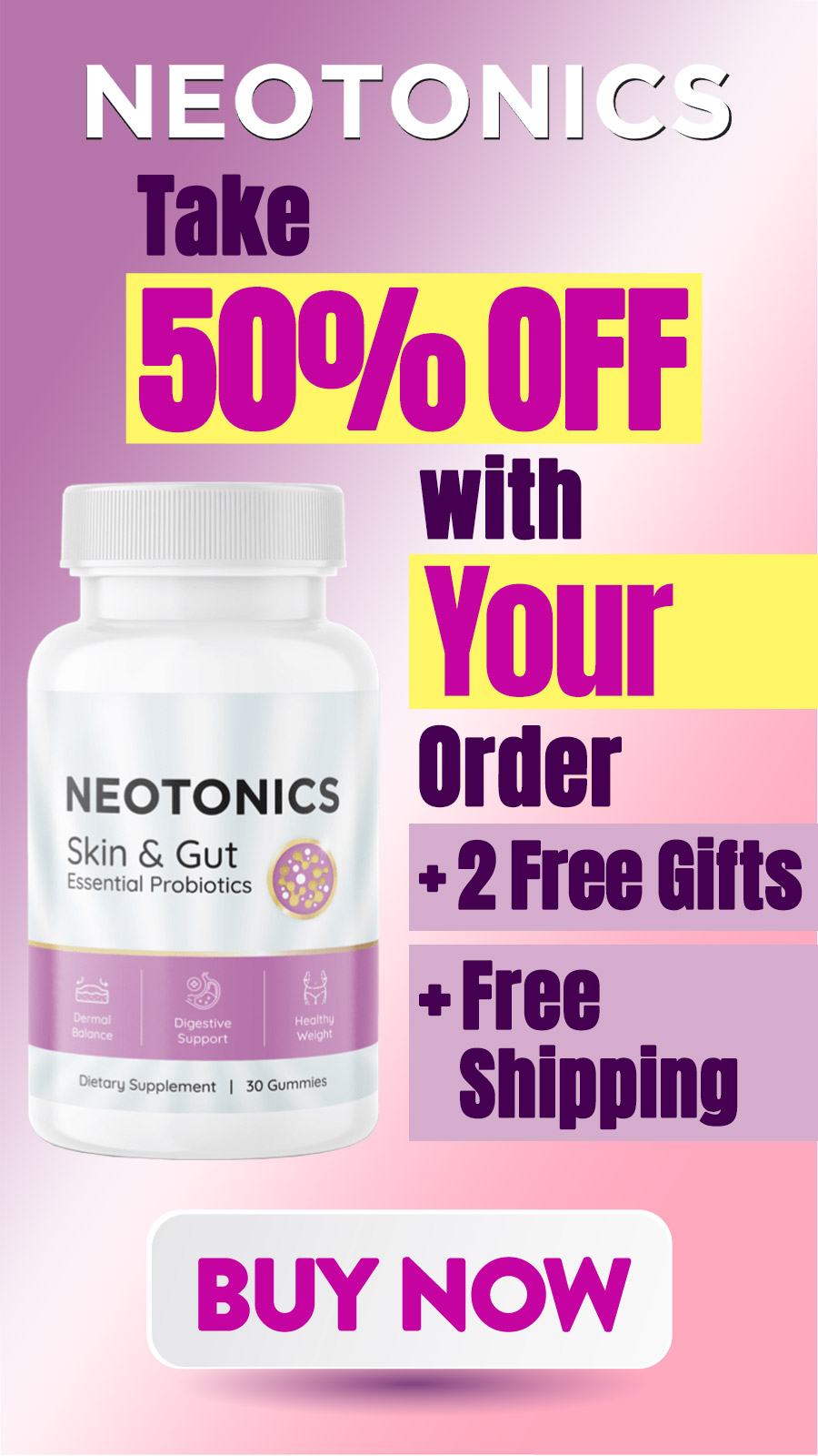 Neotonics 50% Off Banner