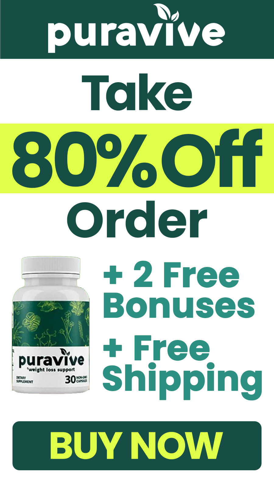 Puravive 80% Off Banner